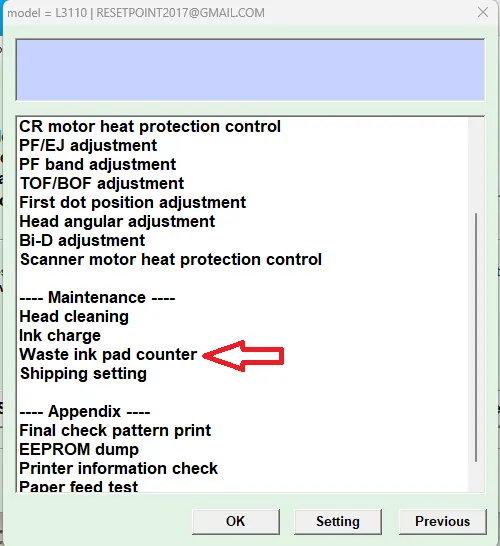 waste ink pad counter