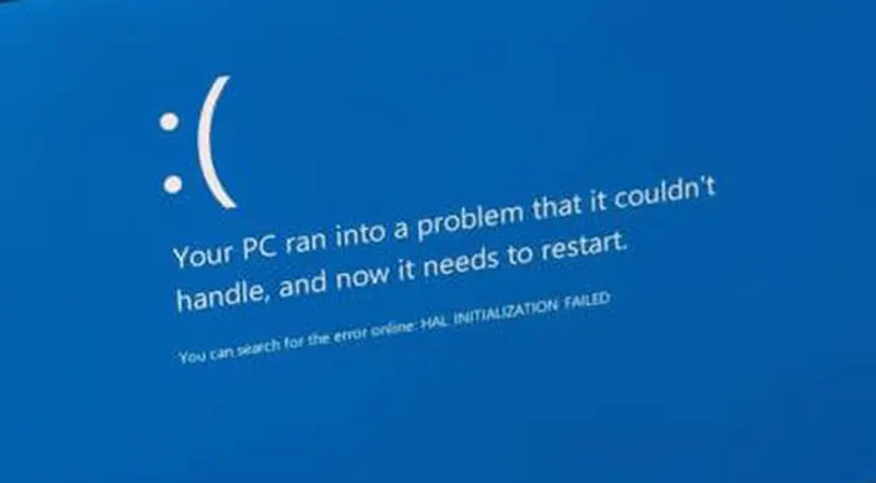 ilustrasi tampilan blue screen