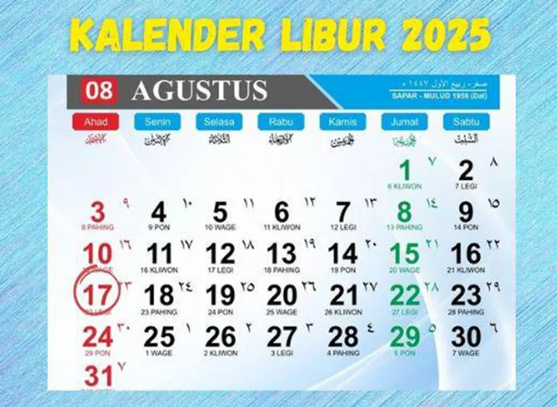 kalender agustus 2025