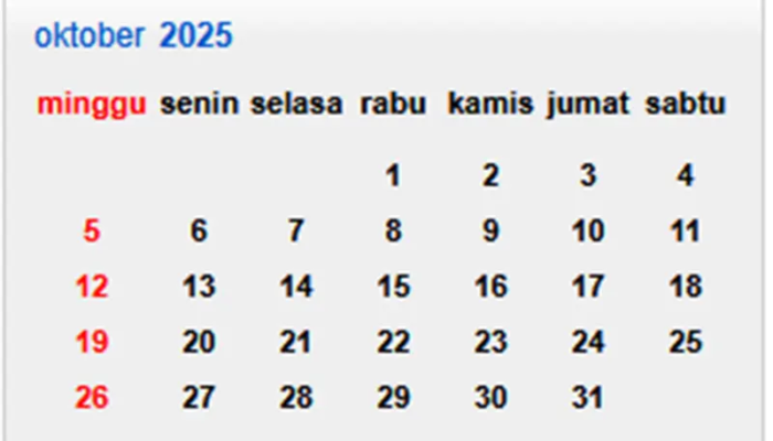 Hari Libur dan Cuti Bersama Bulan Oktober 2025: Adakah Tanggal Merah?